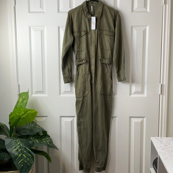 Young Fabulous & Broke Long Sleeve Jumpsuit in Pine Green Size S - Picture 2 of 15